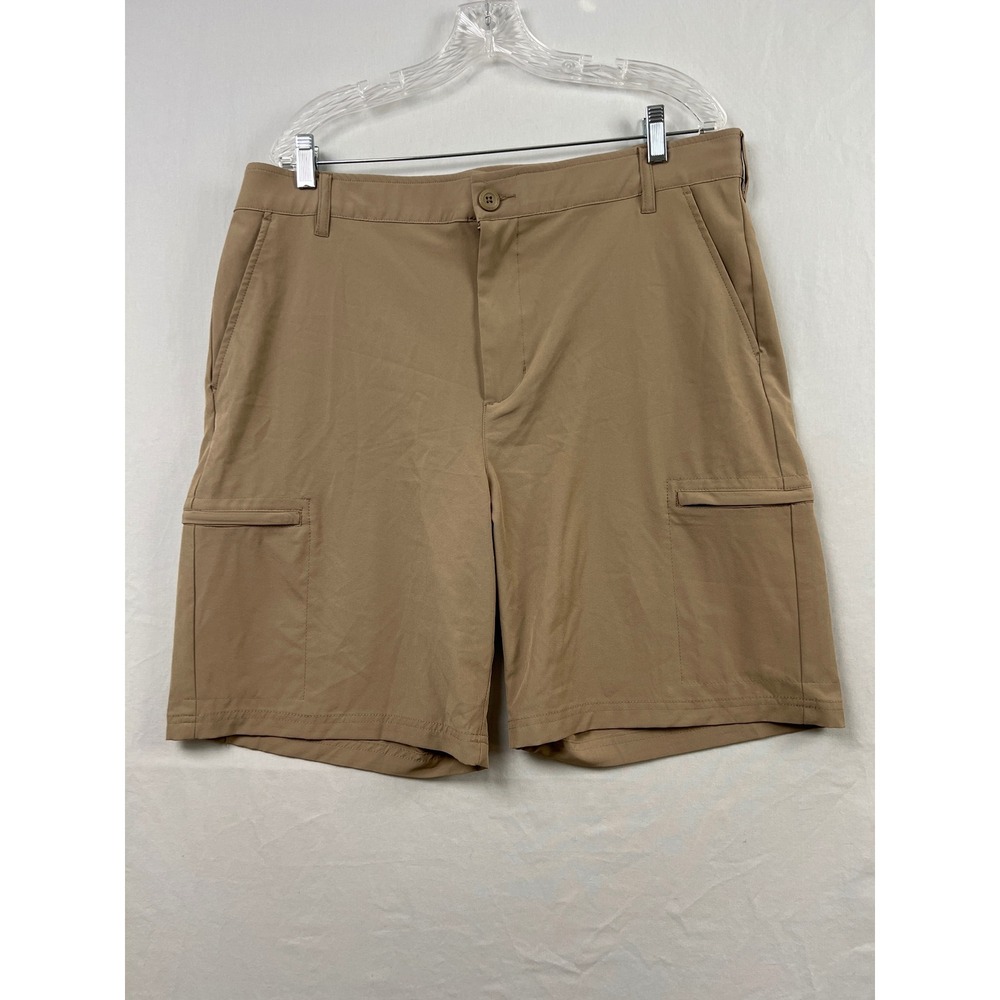 Birdie Bound Golf Cargo Shorts Mens 38 Khaki Tan Stretch Performance Utility